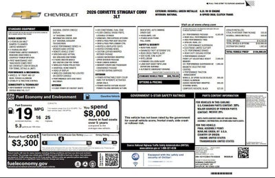 2026 Chevrolet Corvette Stingray 3LT