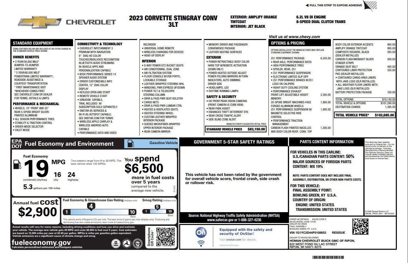2023 Chevrolet Corvette Stingray 3LT