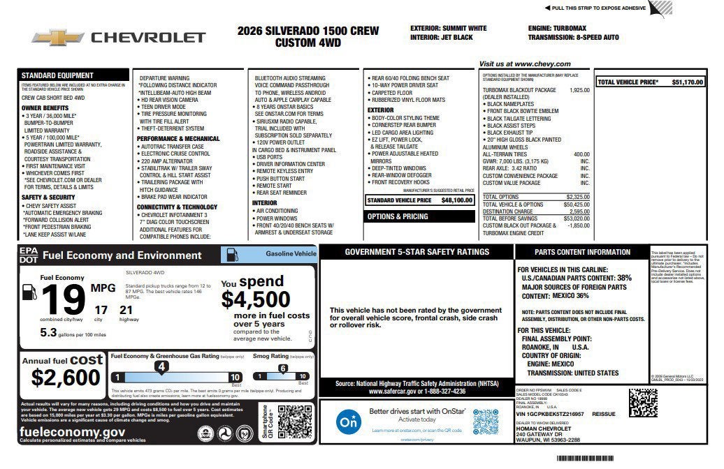 2026 Chevrolet Silverado 1500 Custom