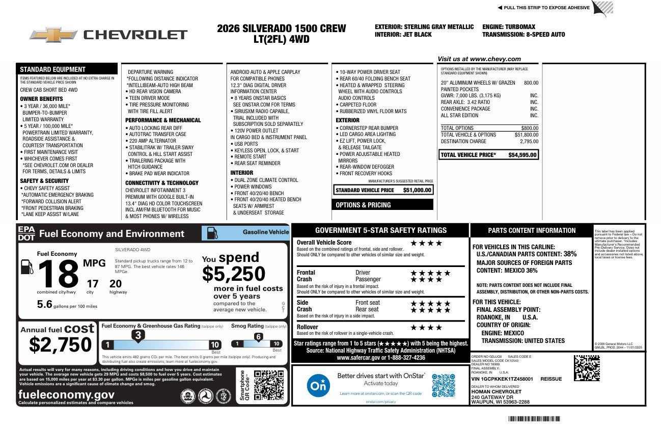 2026 Chevrolet Silverado 1500 LT (2FL)