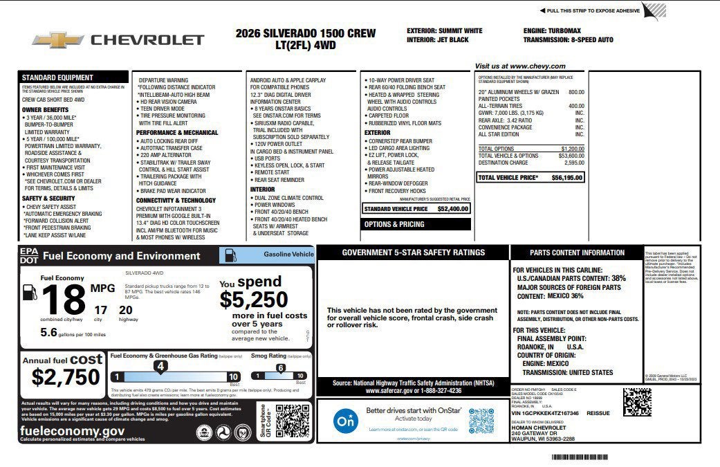 2026 Chevrolet Silverado 1500 LT (2FL)