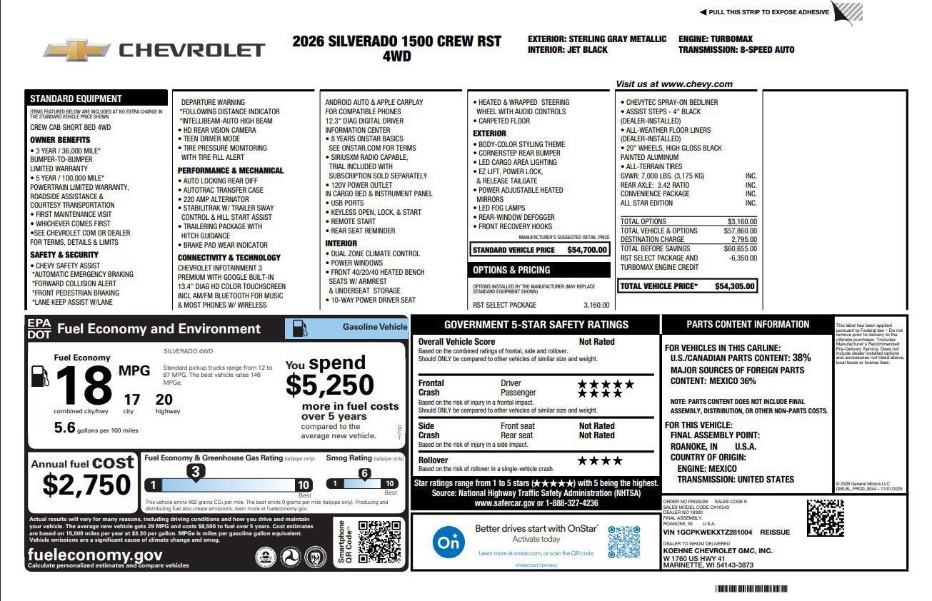 2026 Chevrolet Silverado 1500 RST