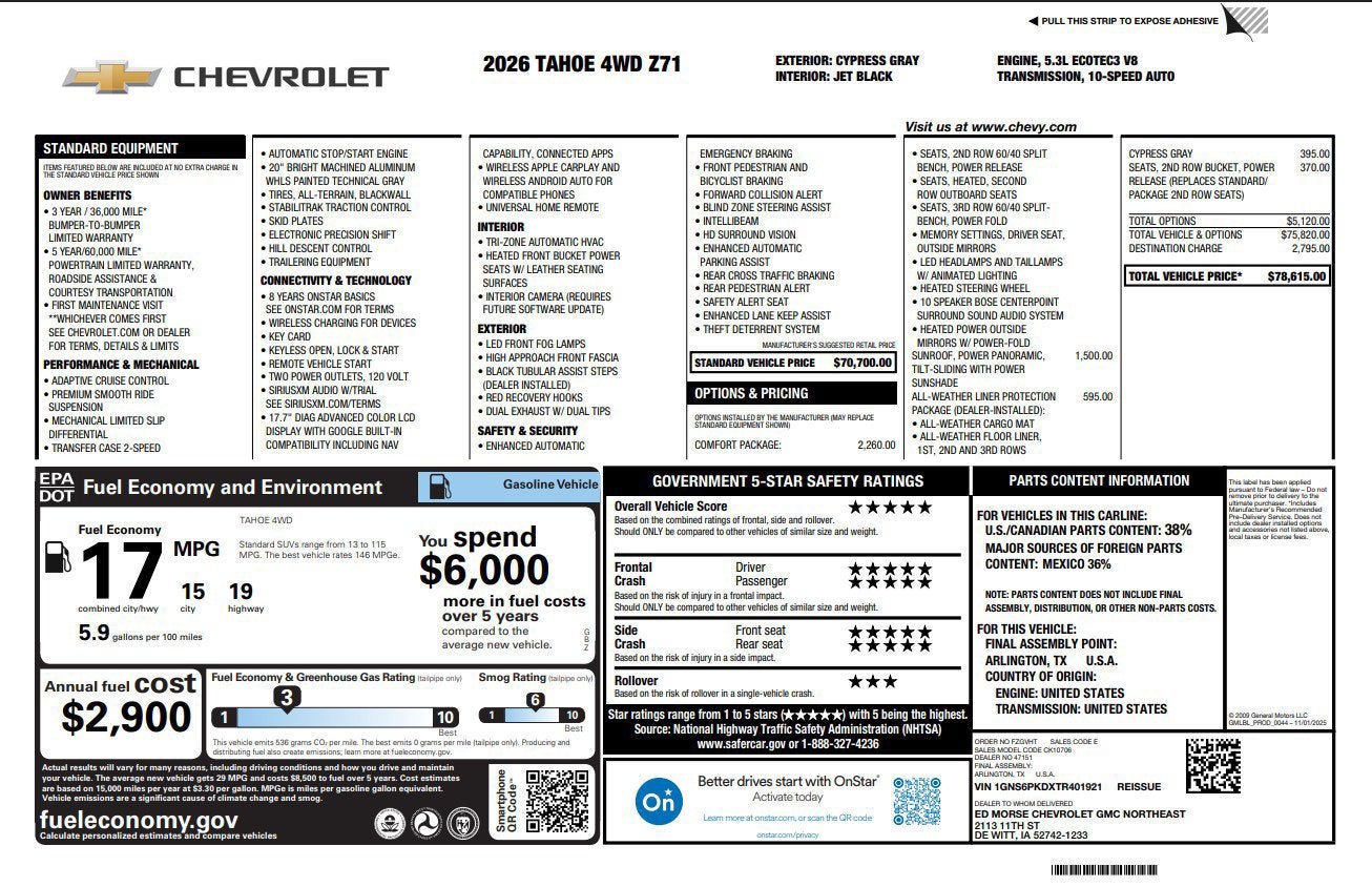 2026 Chevrolet Tahoe Z71