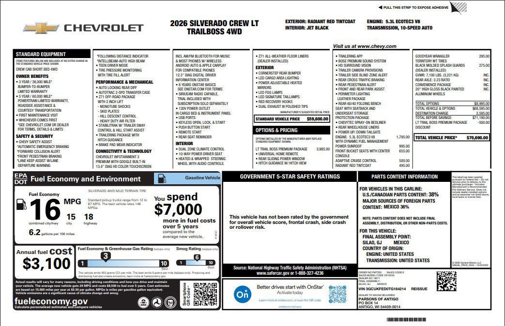 2026 Chevrolet Silverado 1500 LT Trail Boss