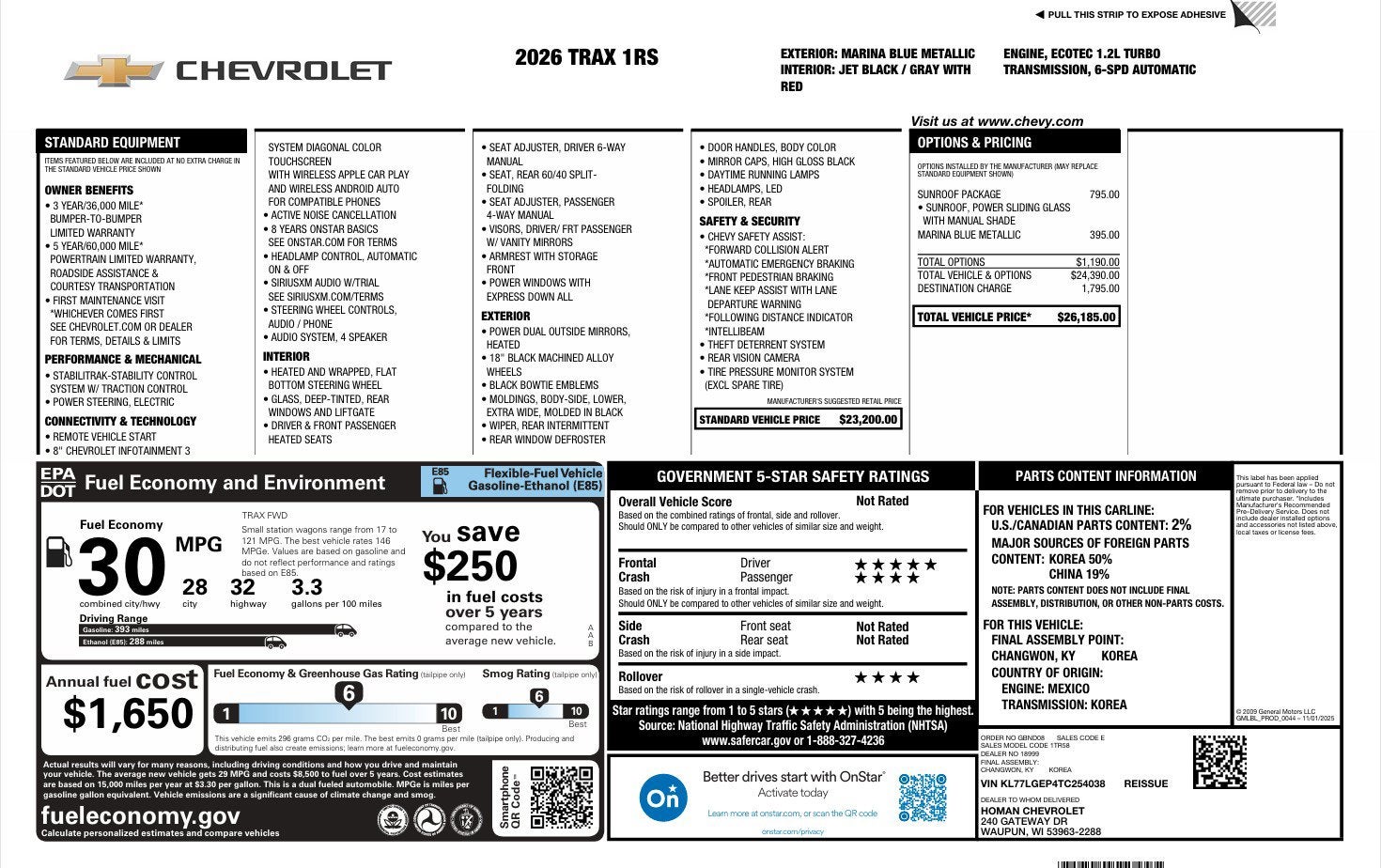 2026 Chevrolet Trax 1RS