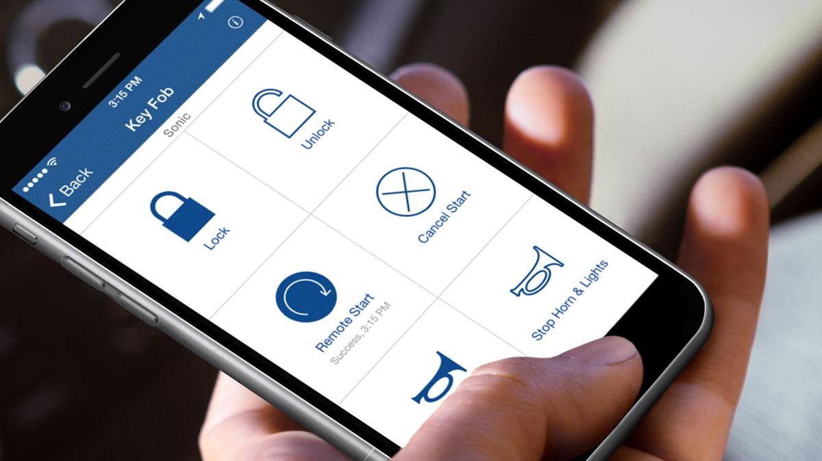 Using MyChevrolet app on a smartphone